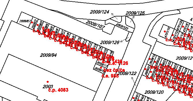 Chomutov 914 na parcele st. 2009/14 v KÚ Chomutov I, Katastrální mapa
