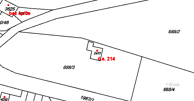 Náchod 214 na parcele st. 2433 v KÚ Náchod, Katastrální mapa