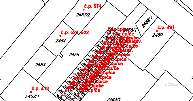 Kutná Hora 38263441 na parcele st. 2464/12 v KÚ Kutná Hora, Katastrální mapa