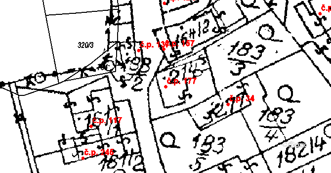 Habrovany 177 na parcele st. 214 v KÚ Habrovany, Katastrální mapa
