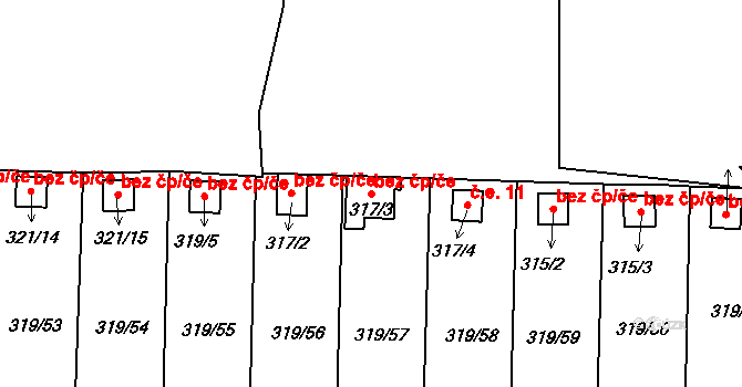 Jenišov 39652441 na parcele st. 317/3 v KÚ Jenišov, Katastrální mapa
