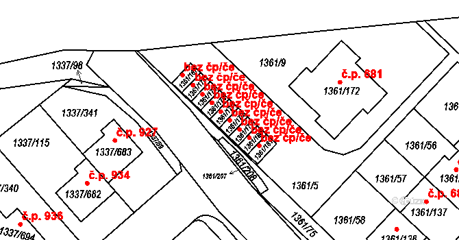Praha 40513441 na parcele st. 1361/178 v KÚ Vinoř, Katastrální mapa