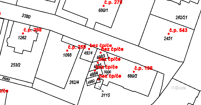 Trutnov 41812441 na parcele st. 4983 v KÚ Trutnov, Katastrální mapa