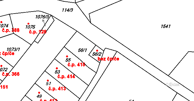 Chabařovice 41916441 na parcele st. 56/2 v KÚ Chabařovice, Katastrální mapa