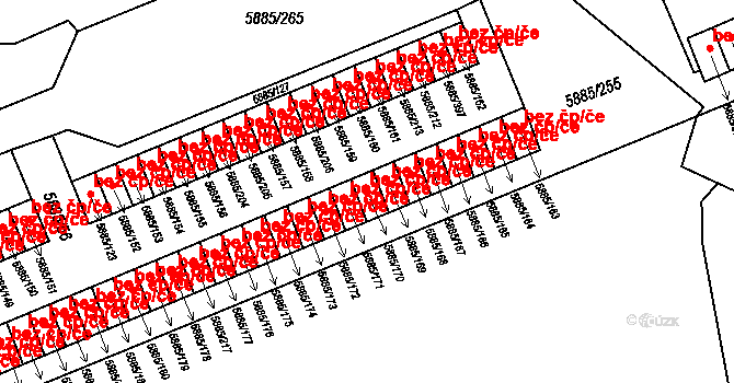 Chomutov 42952441 na parcele st. 5885/170 v KÚ Chomutov I, Katastrální mapa