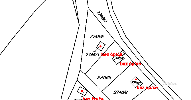 Teplice 45104441 na parcele st. 2746/3 v KÚ Teplice, Katastrální mapa