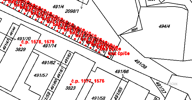 Ústí nad Orlicí 45530441 na parcele st. 2097 v KÚ Ústí nad Orlicí, Katastrální mapa