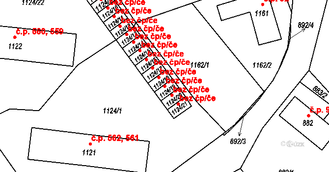 Nový Bor 45941441 na parcele st. 1124/19 v KÚ Arnultovice u Nového Boru, Katastrální mapa