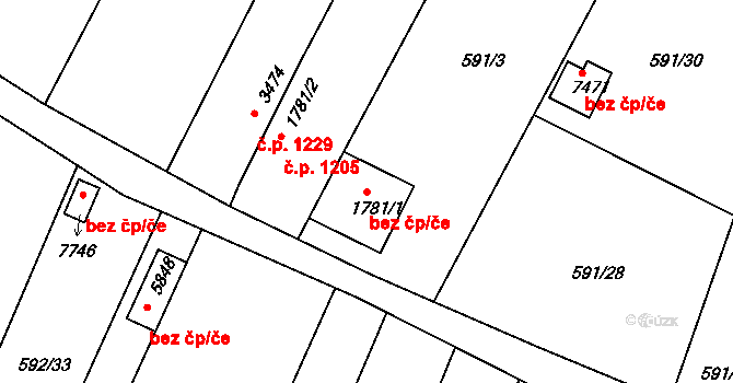 Kolín 46079441 na parcele st. 1781/1 v KÚ Kolín, Katastrální mapa