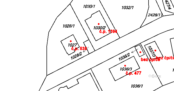 Praha 46780441 na parcele st. 1028/2 v KÚ Kunratice, Katastrální mapa