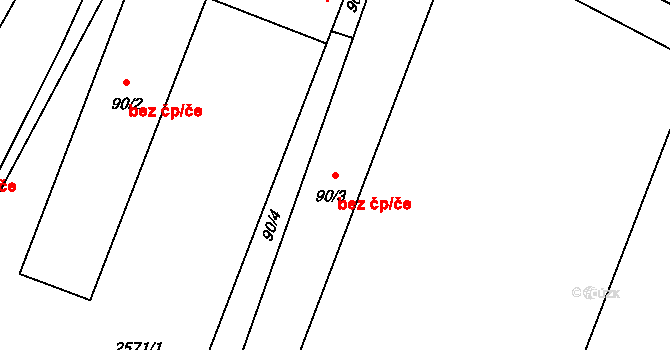 České Budějovice 47833441 na parcele st. 90/3 v KÚ Kaliště u Českých Budějovic, Katastrální mapa