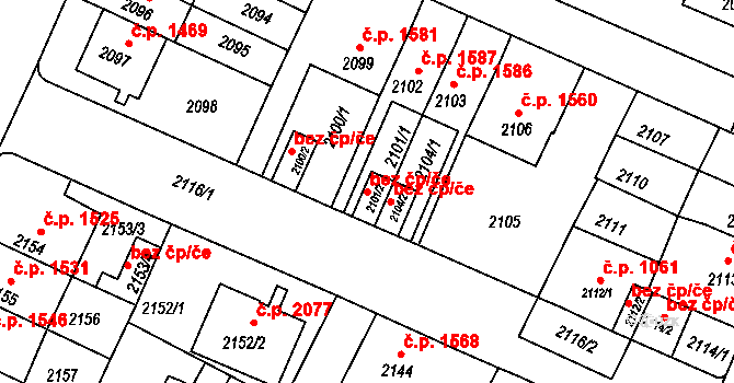 Litoměřice 48035441 na parcele st. 2101/2 v KÚ Litoměřice, Katastrální mapa