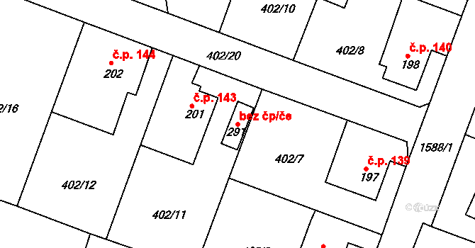 Děčín 49123441 na parcele st. 291 v KÚ Krásný Studenec, Katastrální mapa