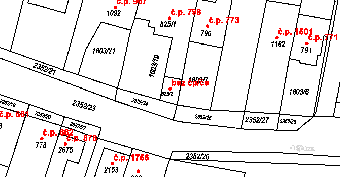 Tišnov 49768441 na parcele st. 825/2 v KÚ Tišnov, Katastrální mapa