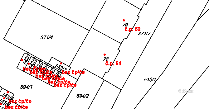 Čepirohy 51, Most na parcele st. 78 v KÚ Čepirohy, Katastrální mapa