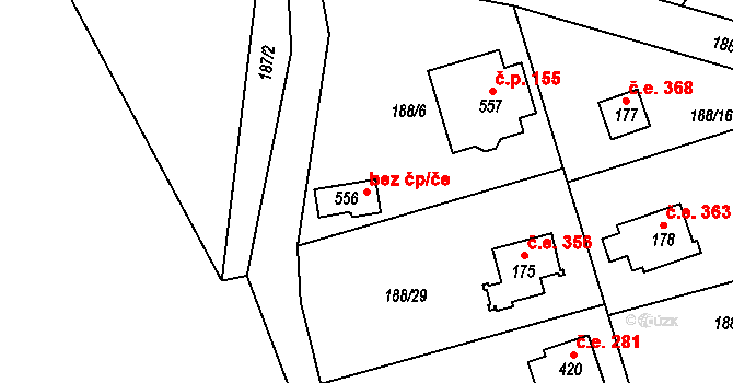 Kamenný Přívoz 78309441 na parcele st. 556 v KÚ Hostěradice, Katastrální mapa