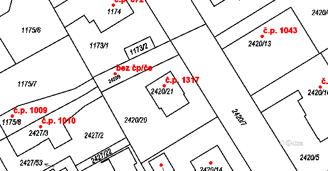 Rychnov nad Kněžnou 1317 na parcele st. 2420/21 v KÚ Rychnov nad Kněžnou, Katastrální mapa