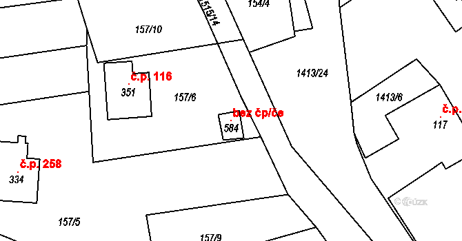 Česká Bělá 99755441 na parcele st. 584 v KÚ Česká Bělá, Katastrální mapa