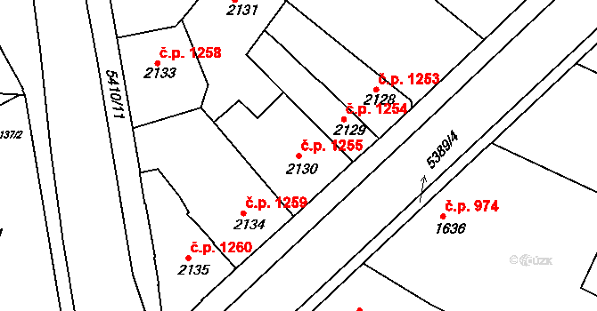 Znojmo 1255 na parcele st. 2130 v KÚ Znojmo-město, Katastrální mapa