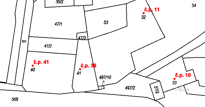 Želivec 11, Zruč nad Sázavou na parcele st. 32 v KÚ Želivec, Katastrální mapa