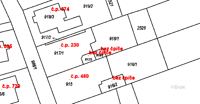Štěpánkovice 117463442 na parcele st. 918/2 v KÚ Štěpánkovice, Katastrální mapa