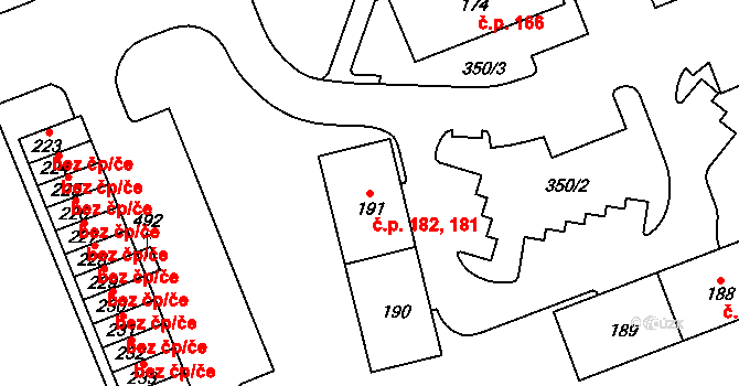 Holoubkov 181,182 na parcele st. 191 v KÚ Holoubkov, Katastrální mapa