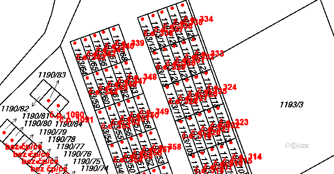 Bechyně 328 na parcele st. 1193/114 v KÚ Bechyně, Katastrální mapa