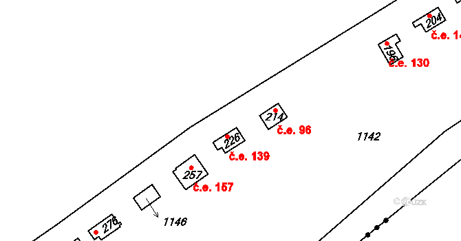 Čelina 96, Borotice na parcele st. 214 v KÚ Čelina, Katastrální mapa