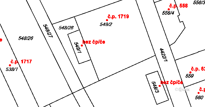 Chotěboř 1719 na parcele st. 549/2 v KÚ Chotěboř, Katastrální mapa