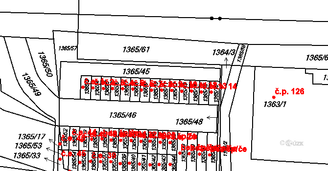 Řepy 9, Praha na parcele st. 1365/11 v KÚ Řepy, Katastrální mapa