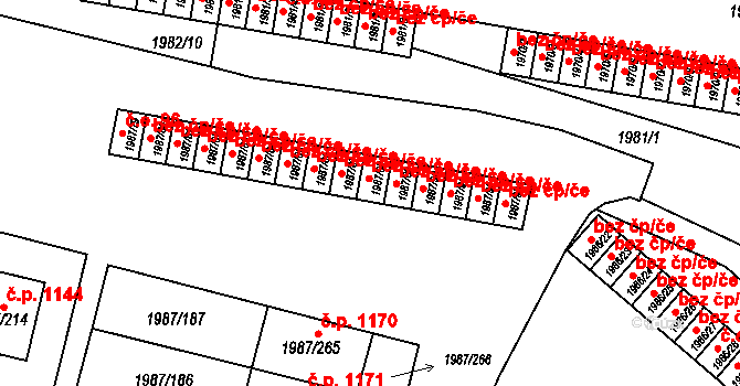 Nýřany 39628442 na parcele st. 1987/88 v KÚ Nýřany, Katastrální mapa