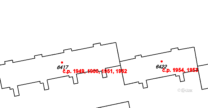 Zlín 1949,1950,1951,1952 na parcele st. 6417 v KÚ Zlín, Katastrální mapa