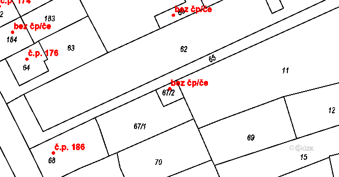 Mořice 42891442 na parcele st. 67/2 v KÚ Mořice, Katastrální mapa