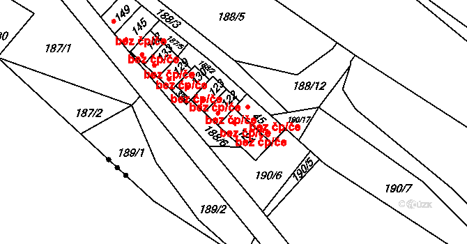 Horní Maršov 43070442 na parcele st. 121 v KÚ Temný Důl, Katastrální mapa