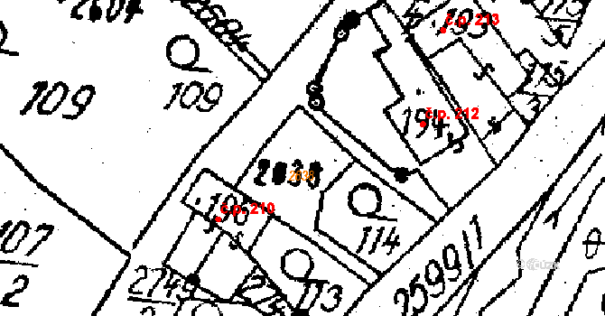 Horní Štěpánov 44731442 na parcele st. 195 v KÚ Horní Štěpánov, Katastrální mapa