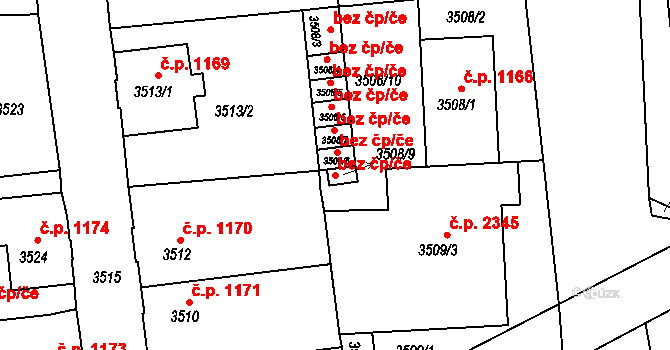 Česká Lípa 48845442 na parcele st. 3508/9 v KÚ Česká Lípa, Katastrální mapa