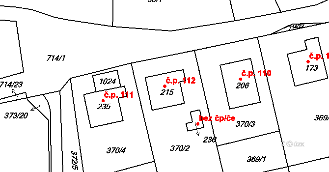 Lipovka 112, Rychnov nad Kněžnou na parcele st. 215 v KÚ Lipovka u Rychnova nad Kněžnou, Katastrální mapa