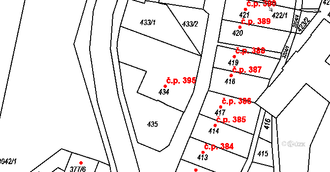 Rychnov nad Kněžnou 395 na parcele st. 434 v KÚ Rychnov nad Kněžnou, Katastrální mapa