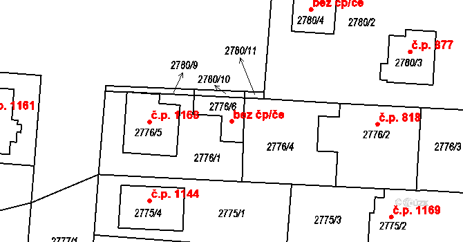 Jindřichův Hradec 119352443 na parcele st. 2776/6 v KÚ Jindřichův Hradec, Katastrální mapa