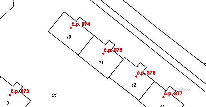 Lutyně 875, Orlová na parcele st. 11 v KÚ Horní Lutyně, Katastrální mapa