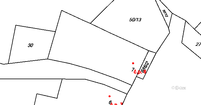 Leština 6, Strmilov na parcele st. 7 v KÚ Leština u Strmilova, Katastrální mapa