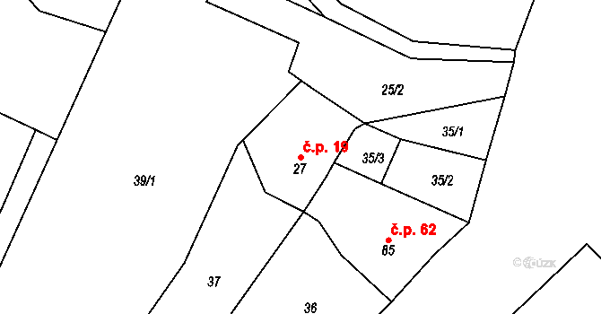 Lipnice 19, Dvůr Králové nad Labem na parcele st. 27 v KÚ Lipnice u Dvora Králové, Katastrální mapa