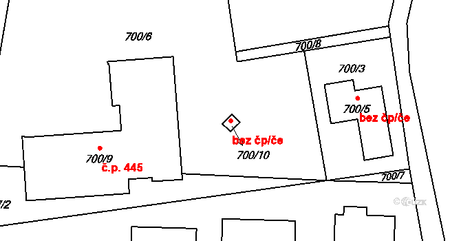 České Meziříčí 38479443 na parcele st. 700/10 v KÚ České Meziříčí, Katastrální mapa