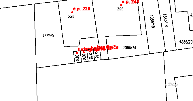 Chudenice 39179443 na parcele st. 376 v KÚ Chudenice, Katastrální mapa