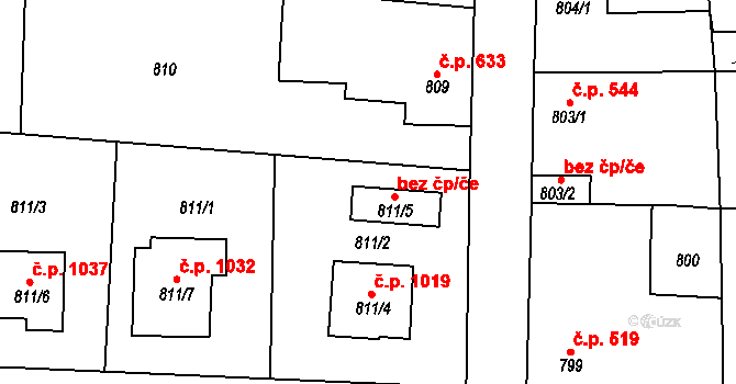 Nýřany 39619443 na parcele st. 811/5 v KÚ Nýřany, Katastrální mapa