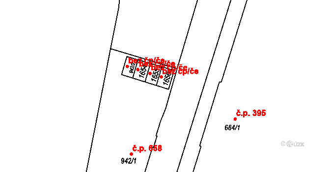 Jáchymov 39660443 na parcele st. 1656 v KÚ Jáchymov, Katastrální mapa