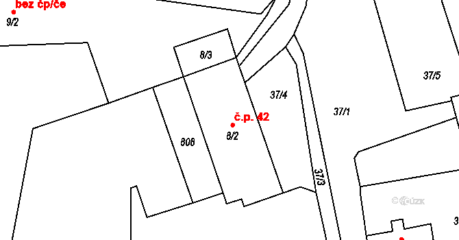 Třešť 41250443 na parcele st. 8/2 v KÚ Čenkov u Třešti, Katastrální mapa