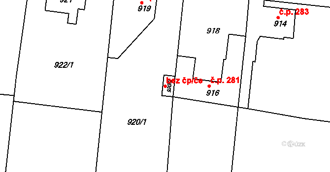 Děčín 41296443 na parcele st. 920/2 v KÚ Boletice nad Labem, Katastrální mapa
