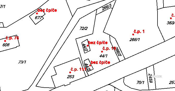Držkov 44224443 na parcele st. 44/2 v KÚ Držkov, Katastrální mapa