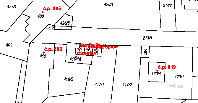 Kynšperk nad Ohří 44311443 na parcele st. 417/3 v KÚ Kynšperk nad Ohří, Katastrální mapa